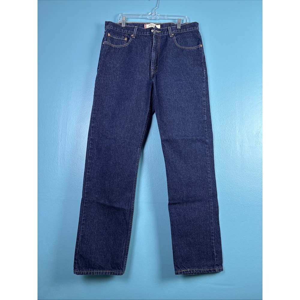 Levi's Jeans 505 Mens 38x34 Blue Regular Fit Straight Dark Wash Y2K